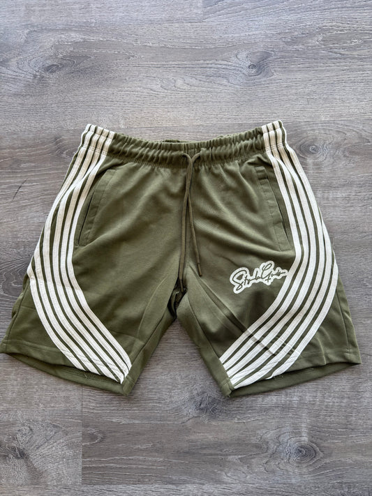 StyleGods Fleece 6 Stripe Short  - Olive