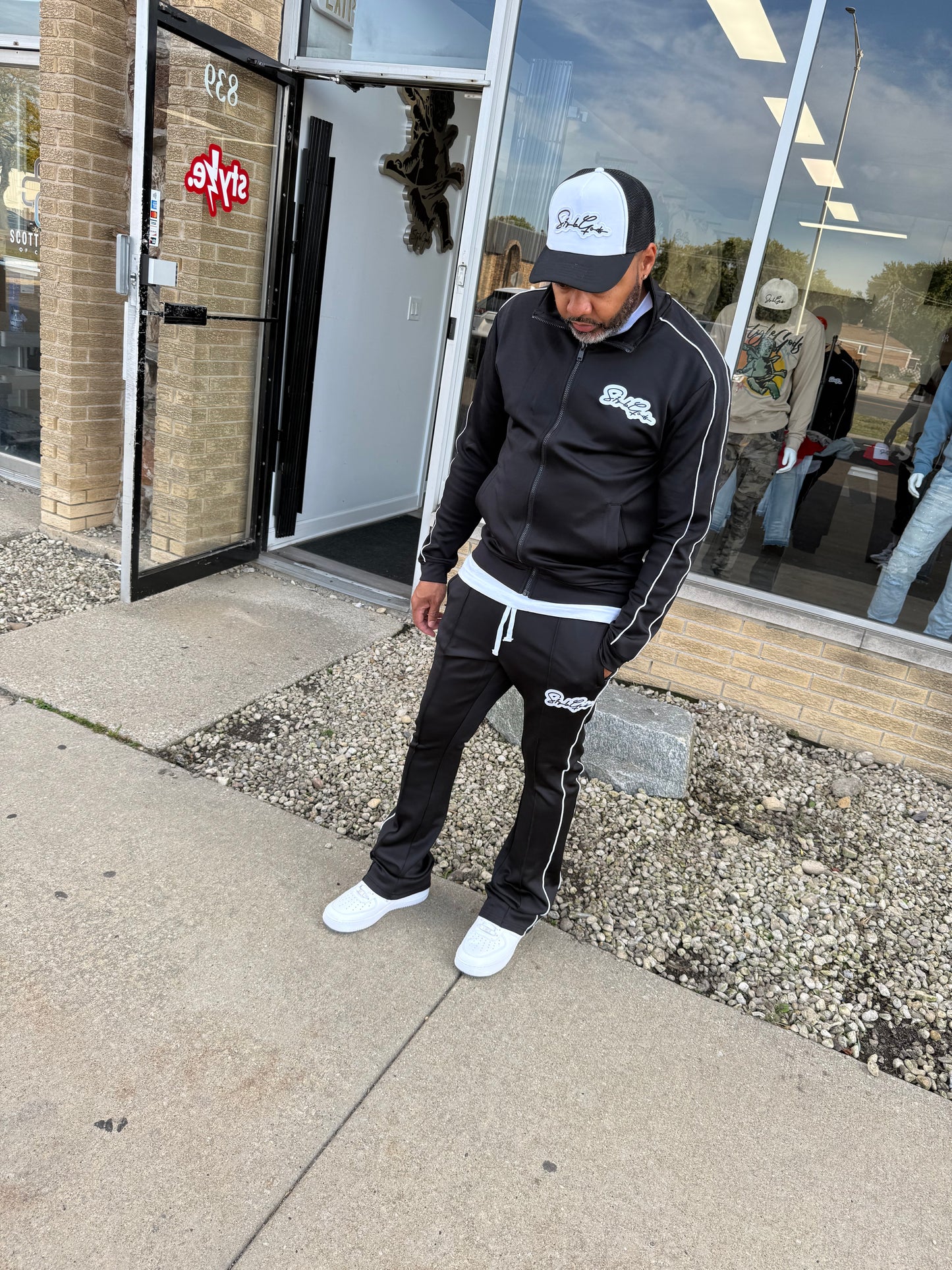 StyleGods Signature STACKED Track Pants- Black