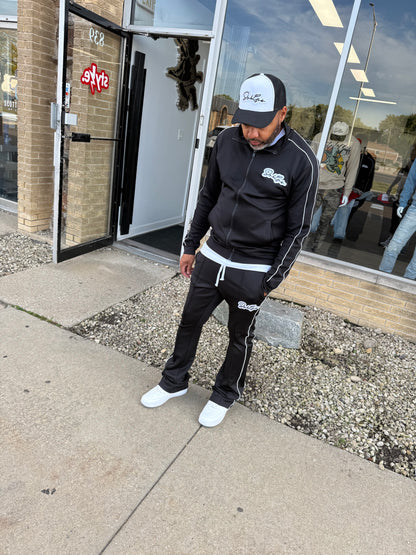 StyleGods Signature STACKED Track Pants- Black