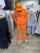 StyleGods Signature Script Stack Jogging Suit - Orange /Brown