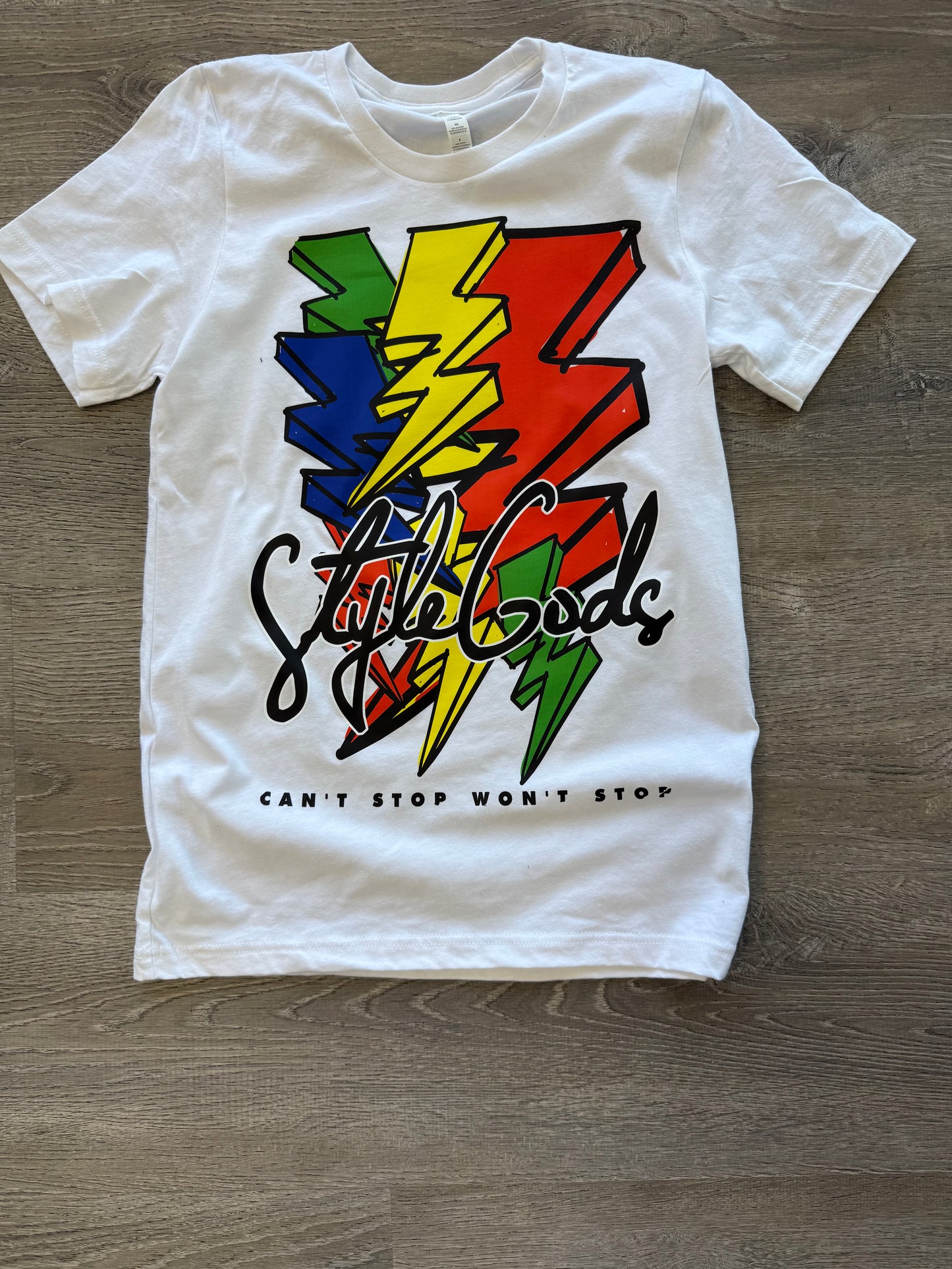 StyleGods Bolt T Shirt - White\Multi