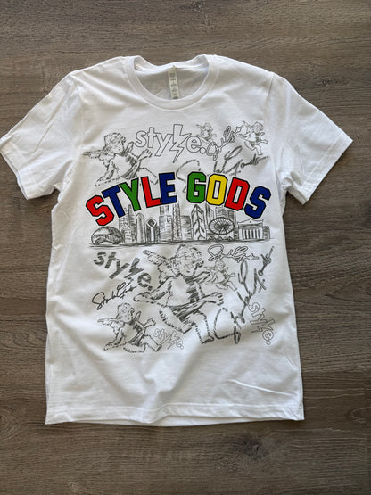 StyleGods Sketch Multi logo Shirt - White