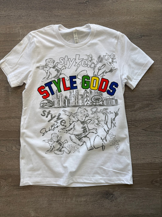 StyleGods Sketch Multi logo Shirt - White