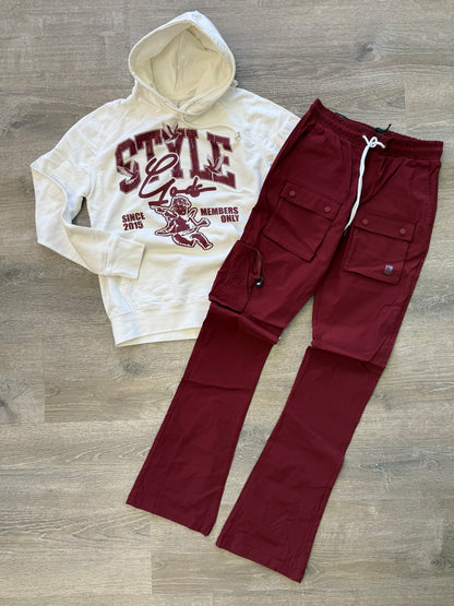 StyleGods Angel Sweater Hoodie Vintage White\Maroon Clearance