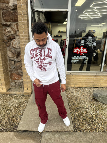 StyleGods Angel Sweater Hoodie Vintage White\Maroon Clearance