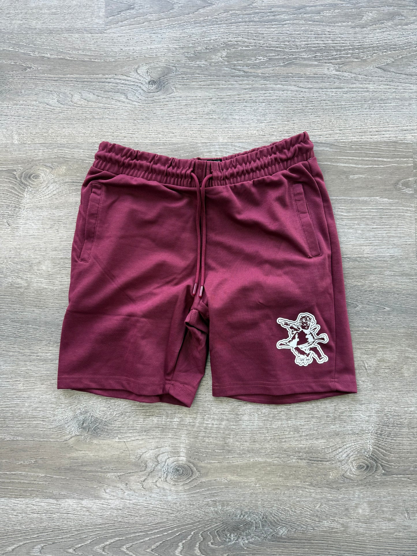 StyleGods Angel Sweat Shorts - Maroon