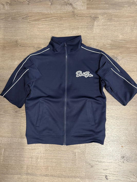 StyleGods Track Jacket Tops-Navy\White