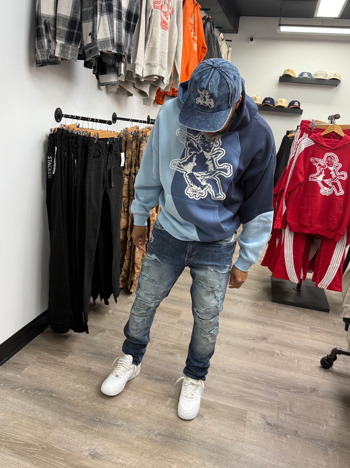 StyleGods Angel Sweater Hoodie Blue Multi