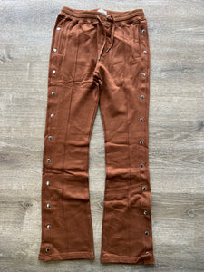 EPTM Fleece Stacked Snap Pants  Brown