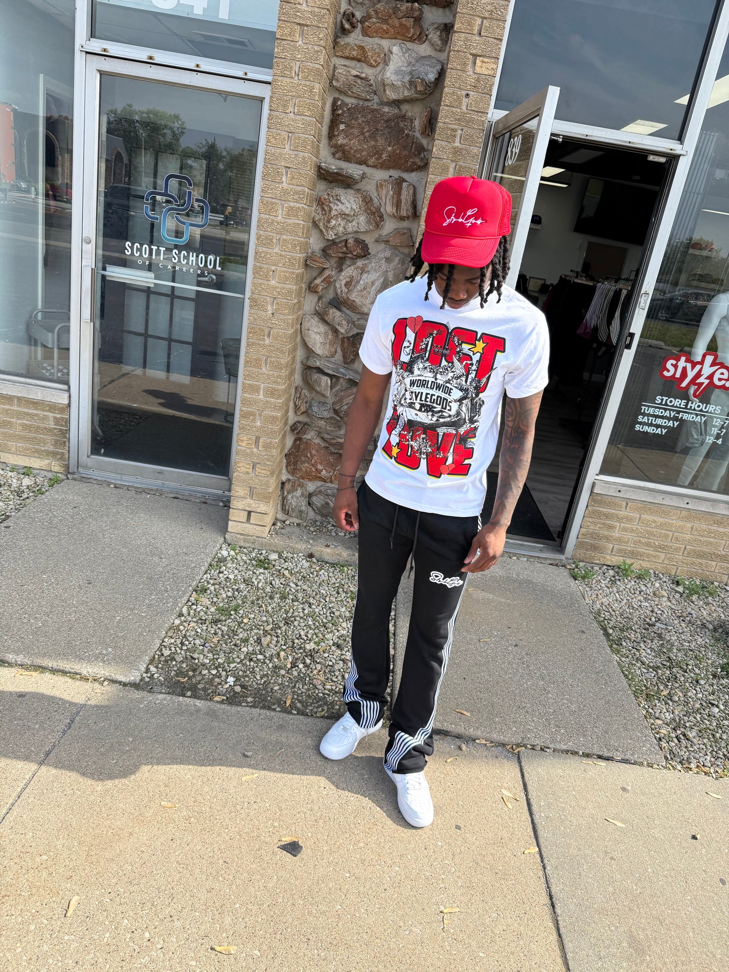 StyleGods Lost Love T Shirt - White\Red