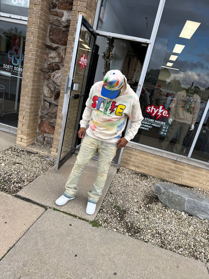 StyleGods Heart Hooded Paint SweatShirt - Multi