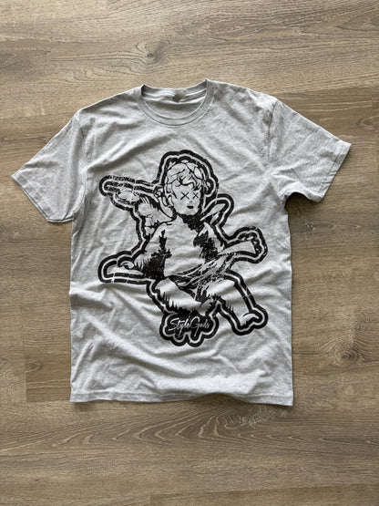 StyleGods Jumbo Angel T Shirt Grey\Black