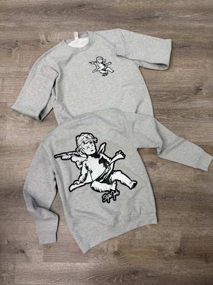 StyleGods Jumbo Angel Crewneck - Heather Grey\White\Black
