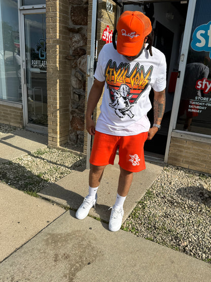 StyleGods Angel Sweat Shorts -  Orange