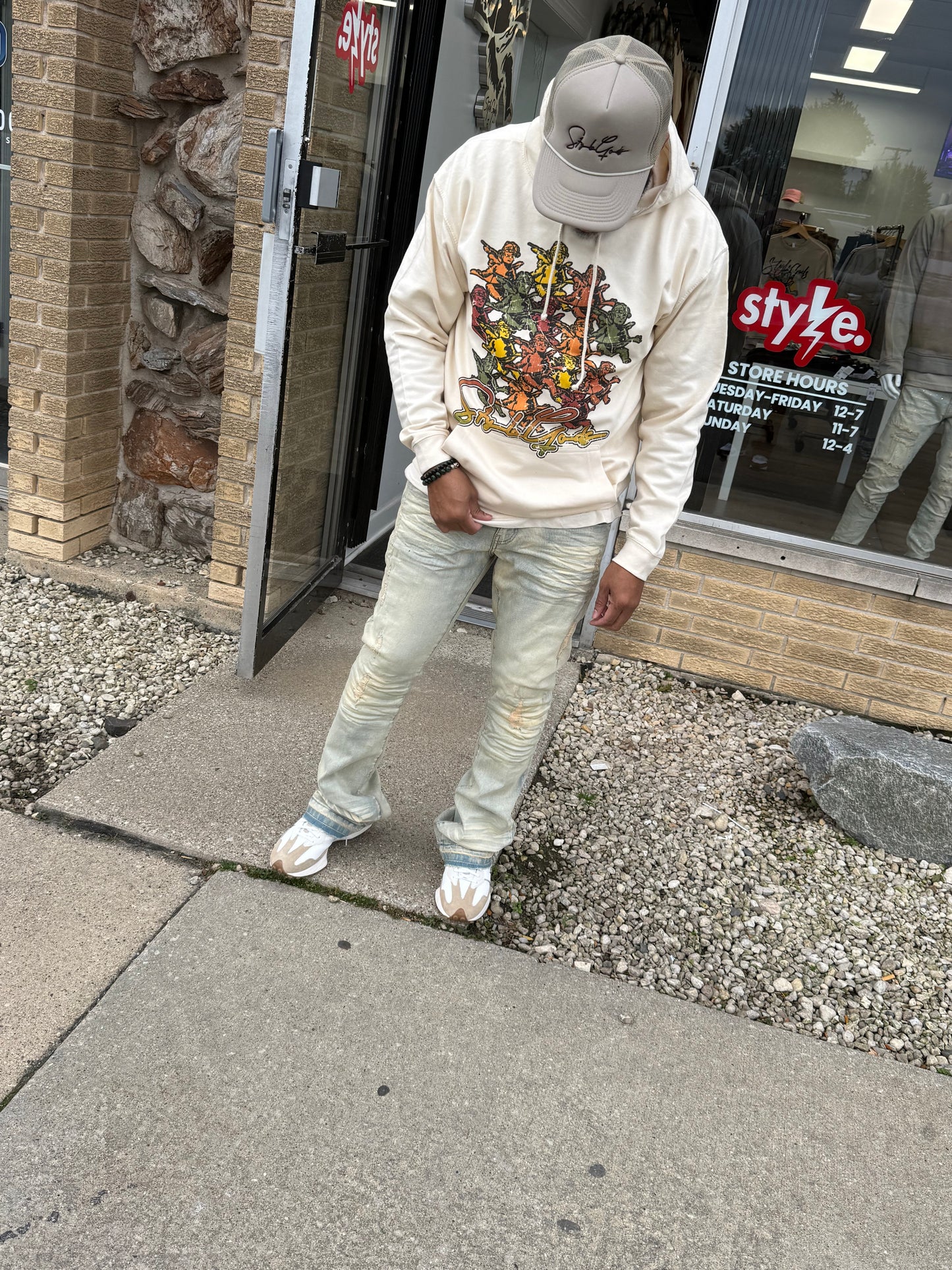 StyleGods Multi Angel Hooded SweatShirt - Multi