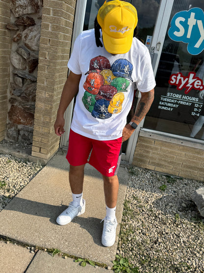 StyleGods Mad Hat T Shirt White \Mulit