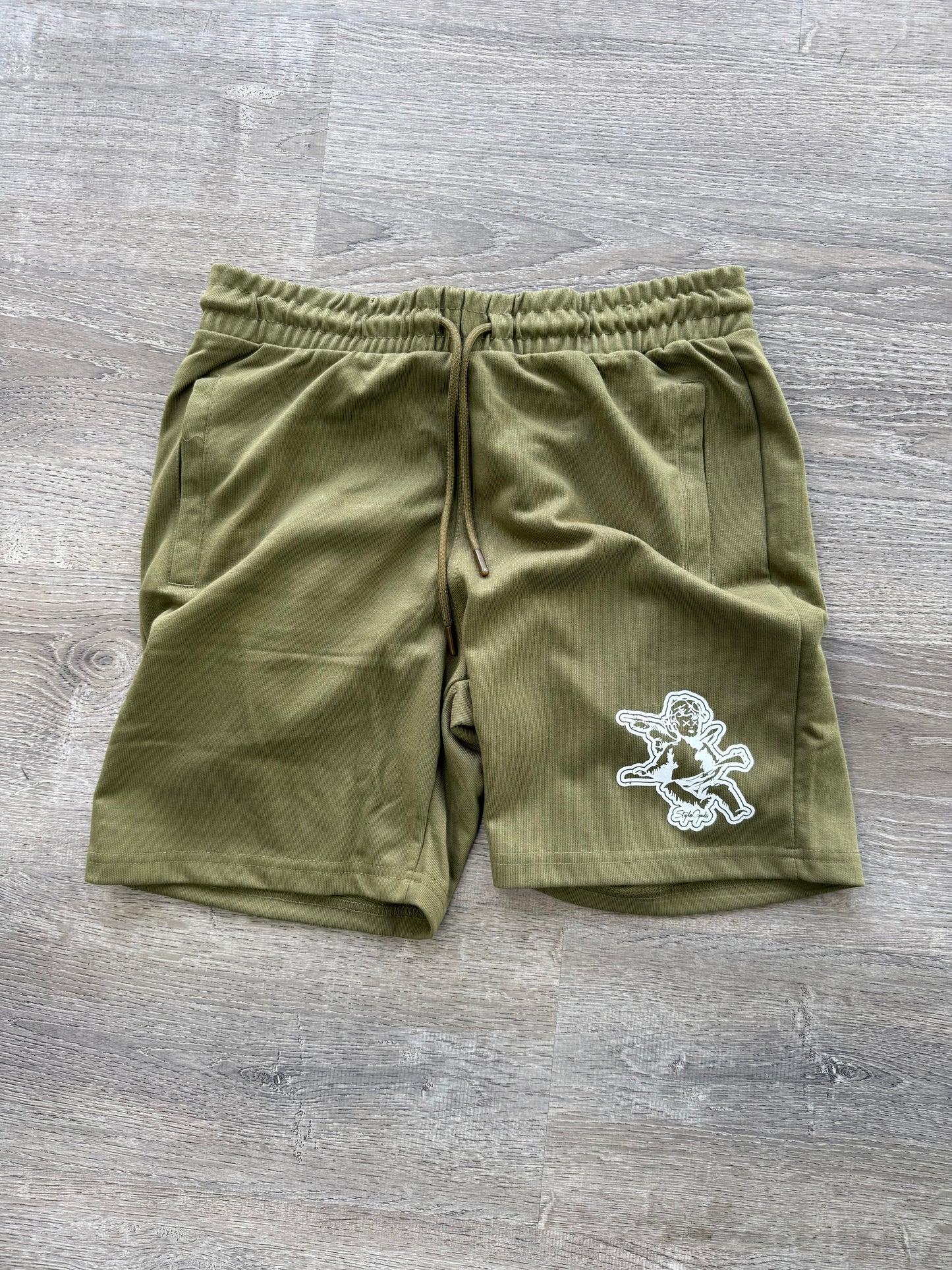 StyleGods Angel Sweat Shorts -  Olive