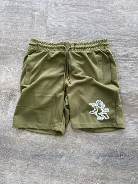 StyleGods Angel Sweat Shorts -  Olive