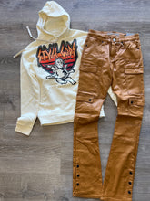 Bleeker and Mercer- Wax Denim Cargo STACKED FIT D605 - Timber
