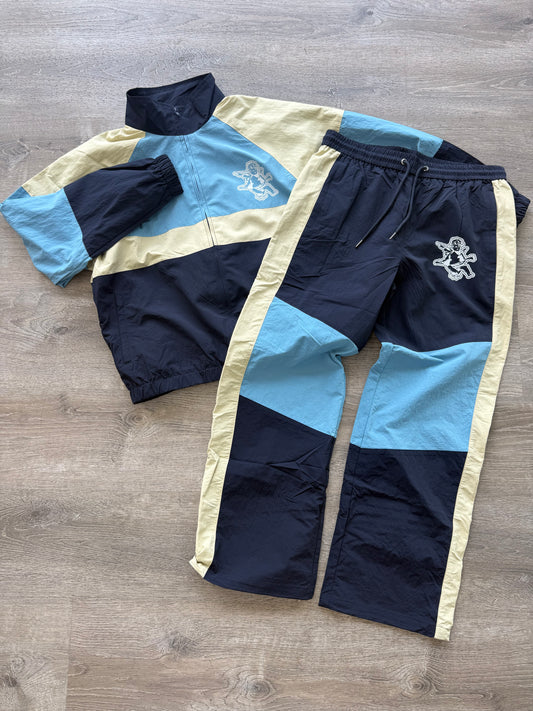 StyleGods Nylon Track Suits - Navy\Cream\Light Blue