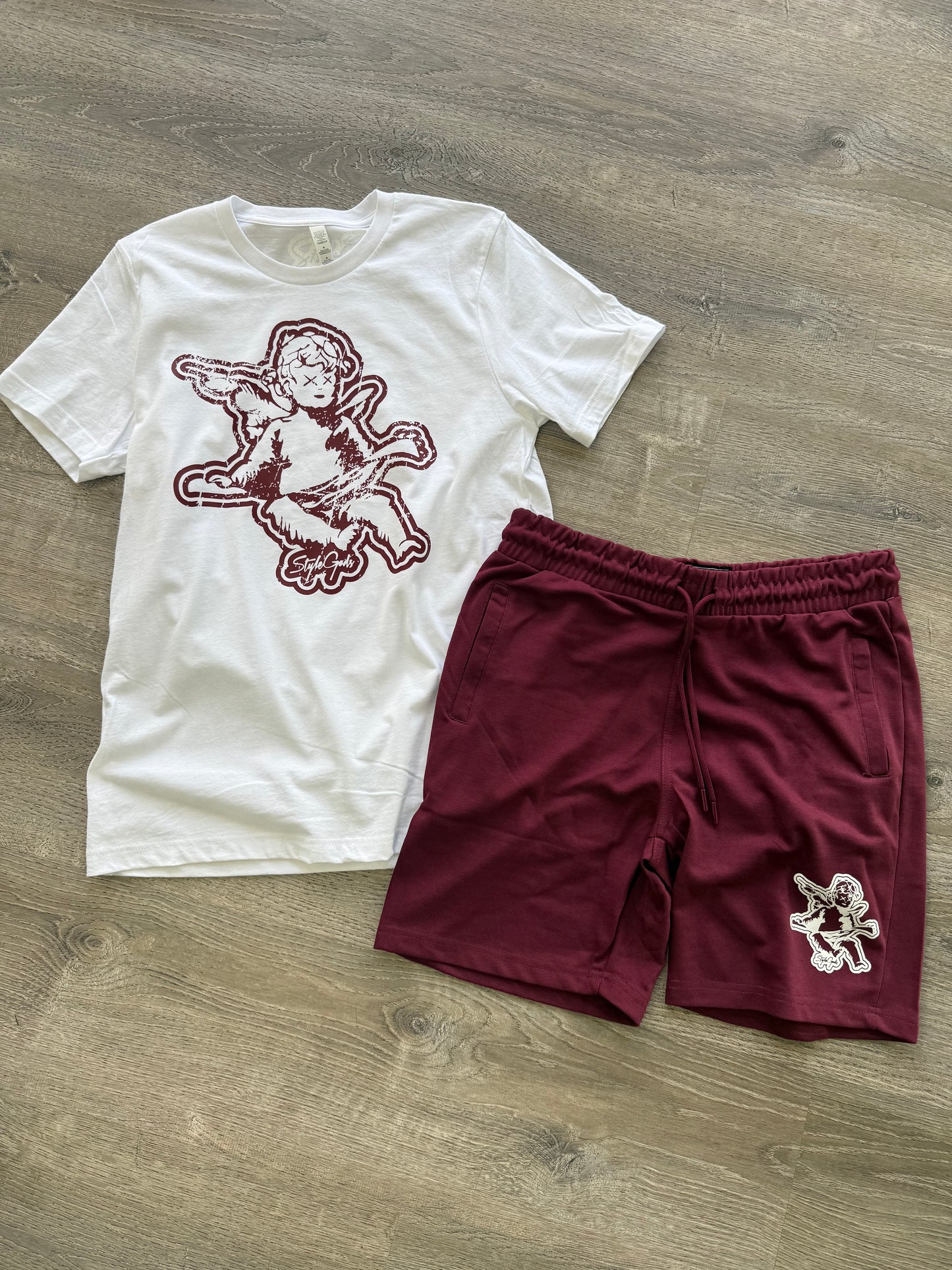 StyleGods Angel T Shirt White\Maroon