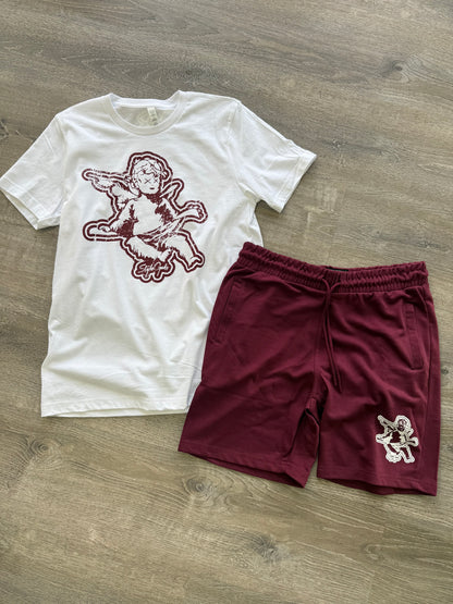 StyleGods Angel T Shirt White\Maroon