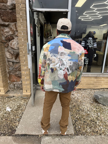 StyleGods Paint Button Up Crop - Multi