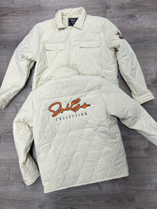 StyleGods Style Script Quilted Jacket - Cream/Burnt Orange