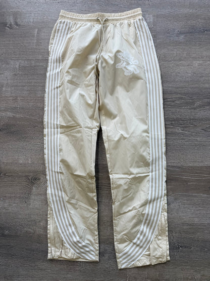 StyleGods Nylon Stacked Joggers- Cream