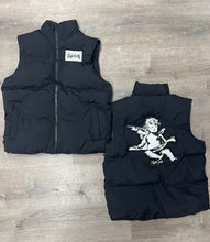 StyleGods Chenille Angel Bubble Vest - Black/White