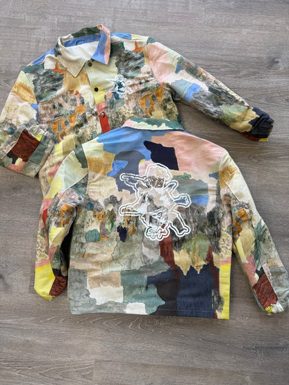 StyleGods Paint Button Up Crop - Multi