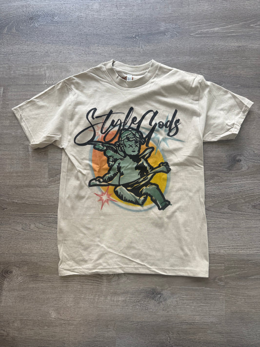StyleGods Air Brush Angel T Shirt - Vintage Tan