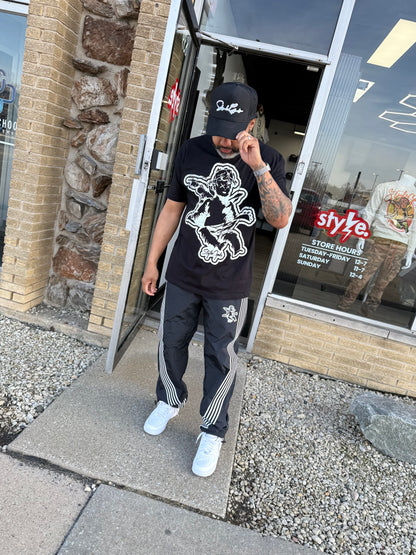 StyleGods Angel Nylon Joggers-Black