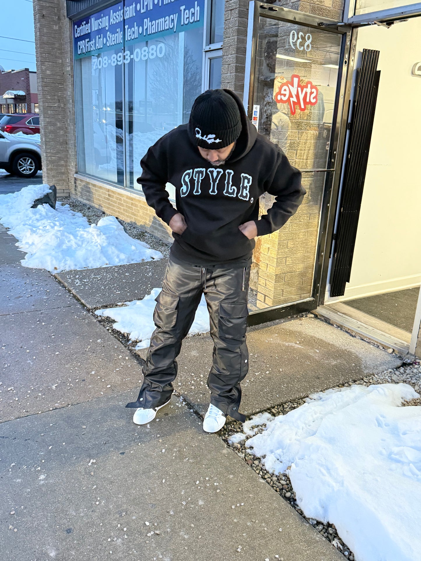 StyleGods STYLE Oversized Hooded SweatShirt - Black\White