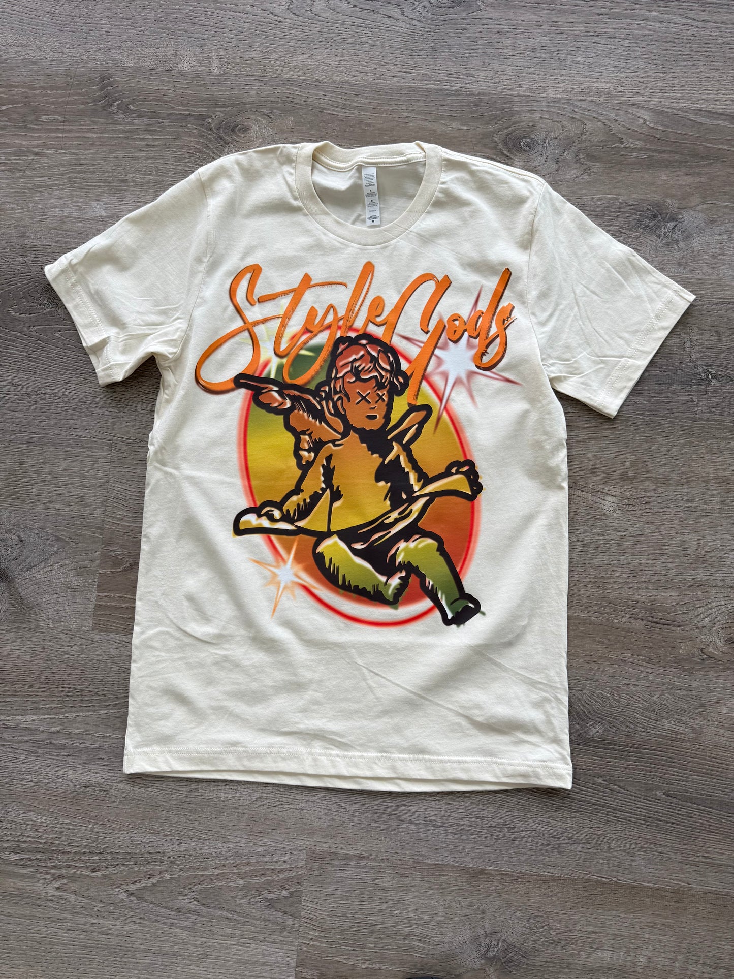 StyleGods Air Brush Angel T Shirt - Vintage Tan