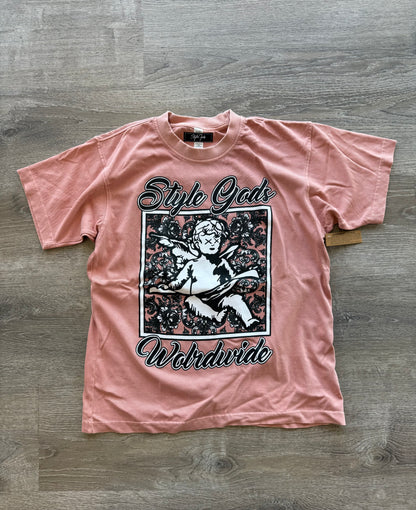 StyleGods Angel Paint T Shirt -  Mauve\White\Grey\Black