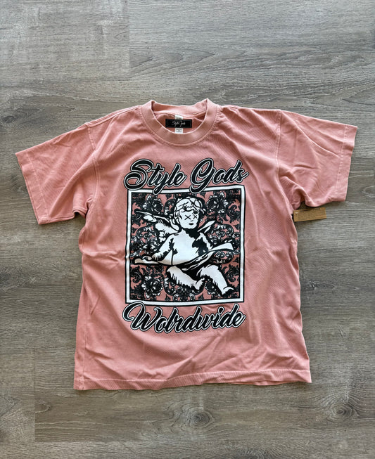 StyleGods Angel Paint T Shirt -  Mauve\White\Grey\Black