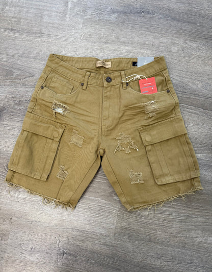 Bleeker- Denim Cargo Short DS2530 - Khaki