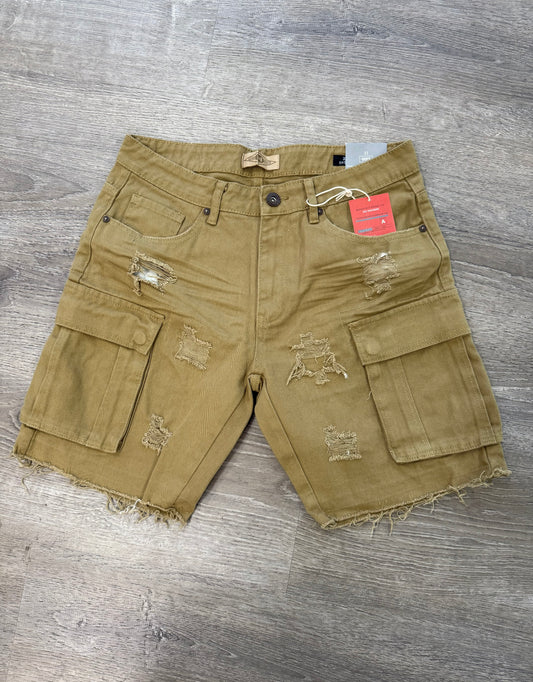 Bleeker- Denim Cargo Short DS2530 - Khaki