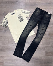 StyleGods Bandana T-Shirt - Cream\Black