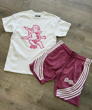 StyleGods Angel T Shirt - White\Mauve