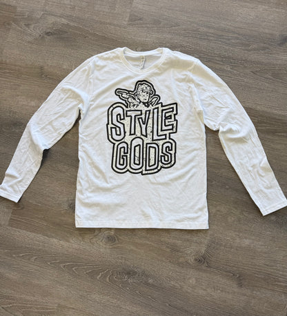 StyleGods Angel Long Sleeve T-Shirt - White\Black