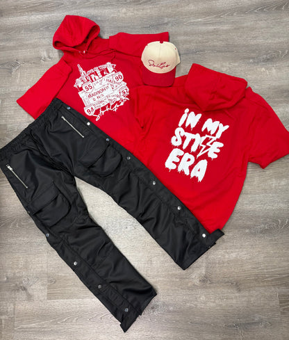 StyleGods City Hooded SweatShirt - Red