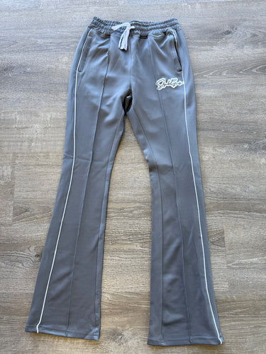 StyleGods STACKED Track Pants- Grey\White