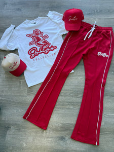 StyleGods STACKED Track Pants- Red\White