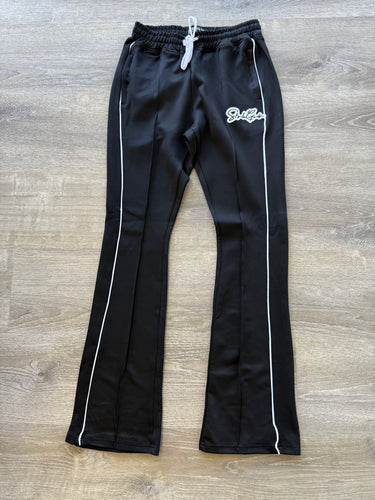 StyleGods STACKED Track Pants- BlackWhite