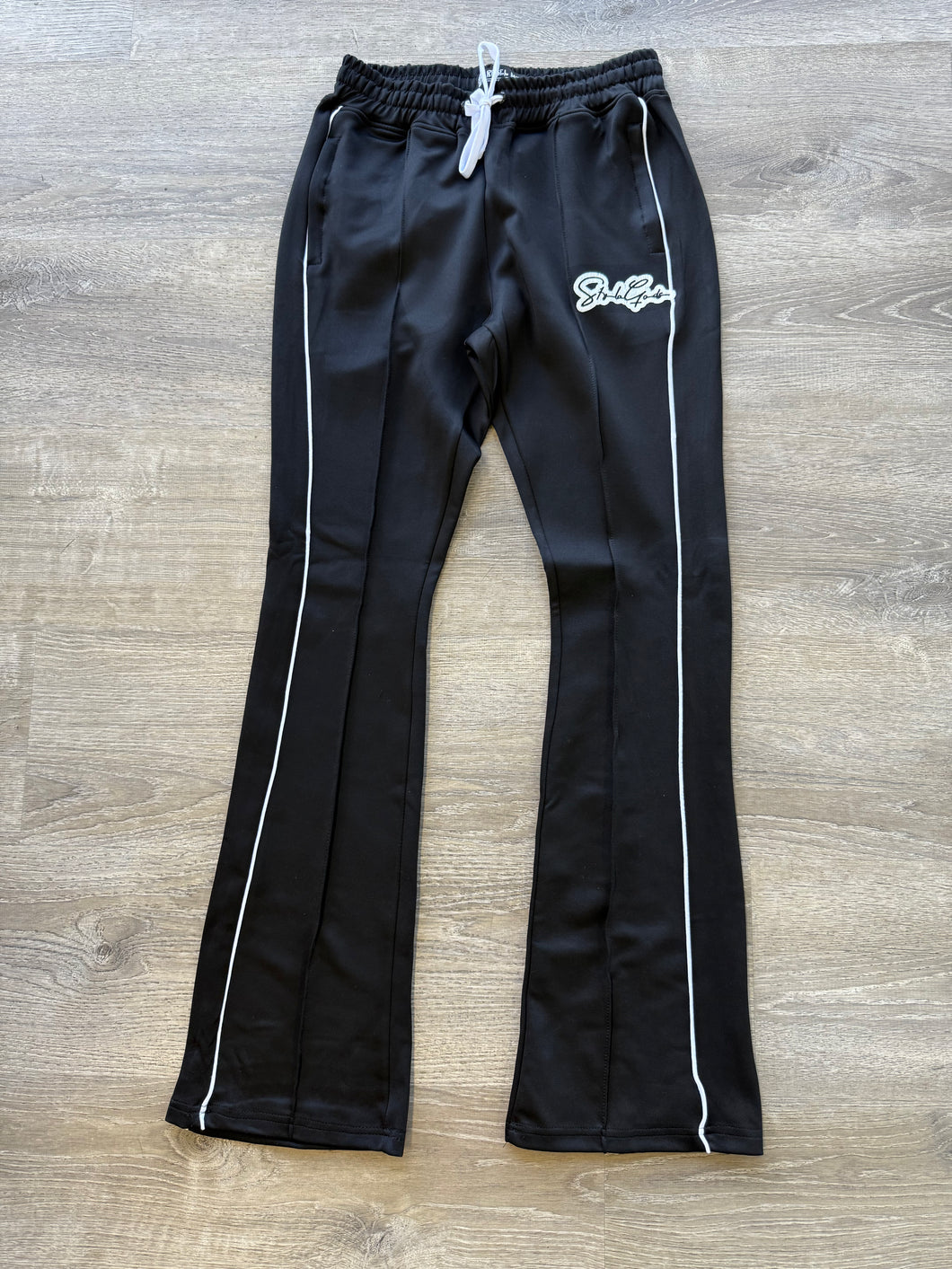 StyleGods STACKED Track Pants- BlackWhite