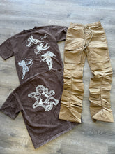 StyleGods Angel T Shirt-Vintage Brown\white