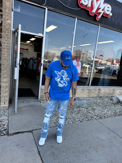 StyleGods Angel T Shirt - Royal\White