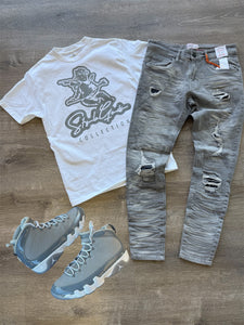 StyleGods Angel T Shirt - White\Grey